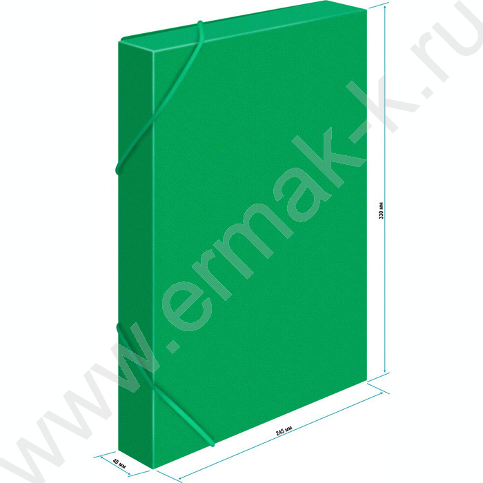 Папка-короб на резинках 40мм 0,7мм /зеленый | Фото 5