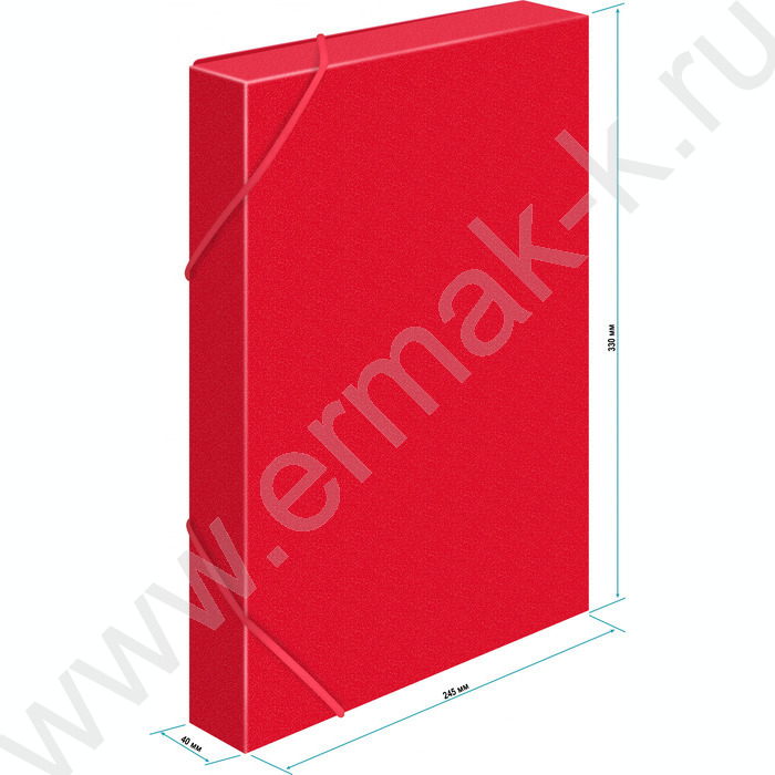 Папка-короб на резинках 40мм 0,7мм /красный | Фото 5