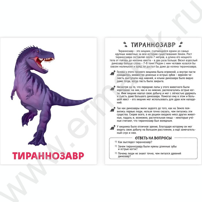 Обучающие карточки.Динозавры | Фото 3