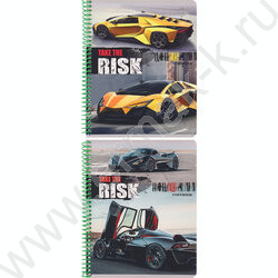 Тетрадь  96л клетка/спираль "Дерзские гиперкары" /софт-тач/ ассорти | Фото 1