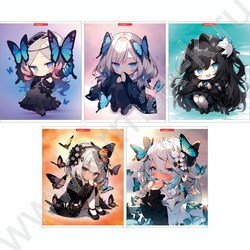 Тетрадь  48л клетка "Девочки с бабочками" /глиттер/ ассорти | Фото 1