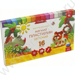 Пластилин  16цв 240г Детский +стек | Фото 1