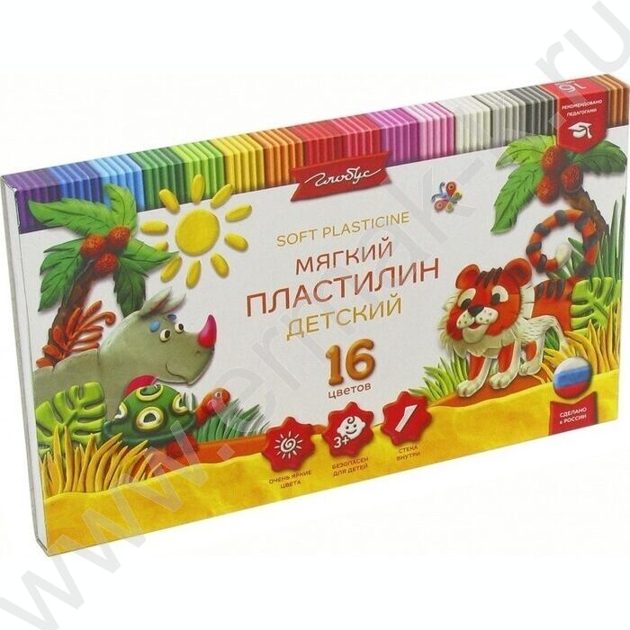 Пластилин  16цв 240г Детский +стек | Фото 1