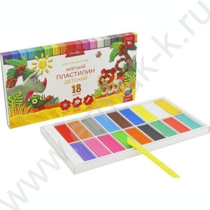 Пластилин  18цв 270г Детский +стек | Фото 2