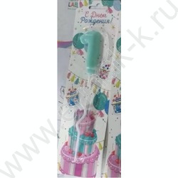 Свеча -цифра "1" тортовые Карамель | Фото 1