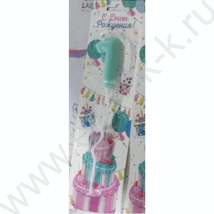 Свеча -цифра "1" тортовые Карамель | Фото 1