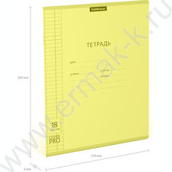 Тетрадь  18л клетка с пластиковой обложкой "Классика CoverPrо Neon" /желтый | Фото 4