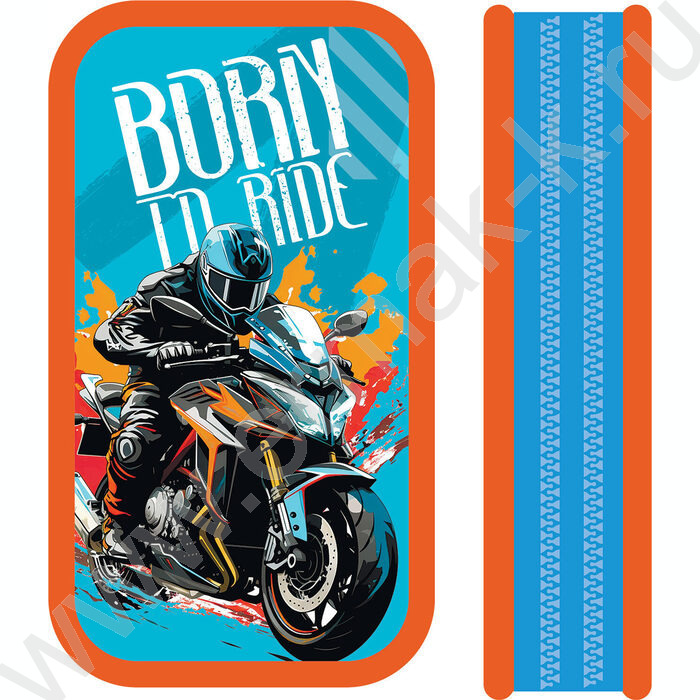 Пенал б/наполн. 2молнии 190*105мм Adrenaline /большой, тканевый торец | Фото 1