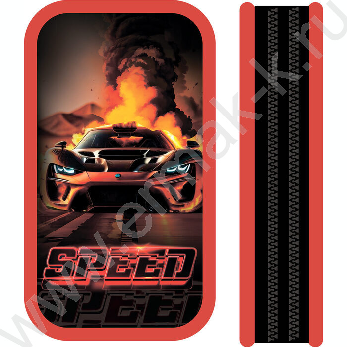 Пенал б/наполн. 2молнии 190*105мм Race in desert /большой, тканевый торец | Фото 1