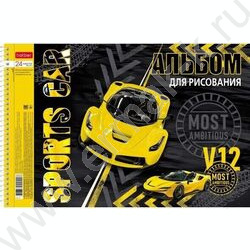 Альбом д/рисования-спираль 24л "YELLOWsupercar" /перфорация/ 5видов | Фото 3