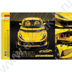 Альбом д/рисования-спираль 24л "YELLOWsupercar" /перфорация/ 5видов | Фото 4