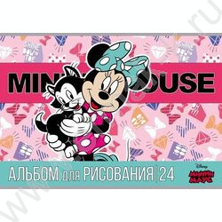 Альбом д/рисования 24л "Минни Маус" /металлизиров. картон, выб лак/ | Фото 3