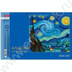 Альбом д/рисования-спираль 32л "New art" /перфорация/тиснение/ 5видов | Фото 1