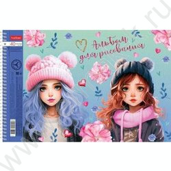 Альбом д/рисования-спираль 40л "Клевые девчонки" /перфорация/металлизиров. картон, выб лак/ 5вид | Фото 4