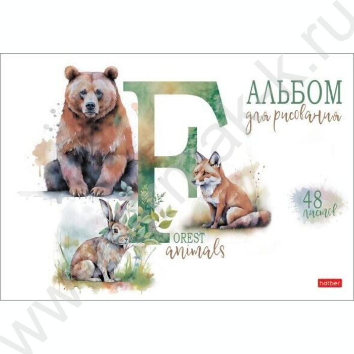 Альбом д/рисования 48л "Из жизни дикой природы" /тиснение/ 4вида | Фото 5