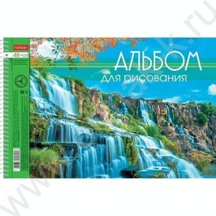 Альбом д/рисования-спираль 48л "Очарование природы" /перфорация /тиснение/ 4вида | Фото 2