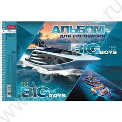 Альбом д/рисования-спираль 48л "BIG boys - BIG " /перфорация/металлизиров. картон, выб лак/ ассо | Фото 1