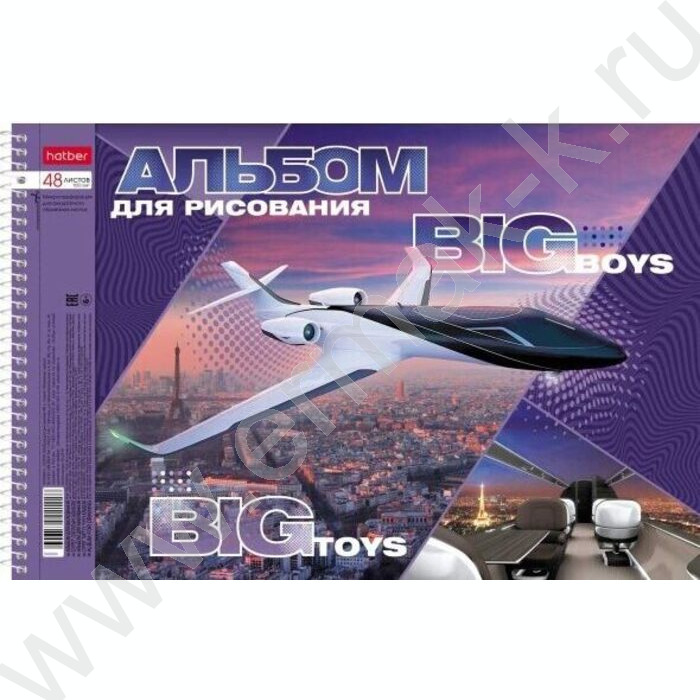 Альбом д/рисования-спираль 48л "BIG boys - BIG " /перфорация/металлизиров. картон, выб лак/ ассо | Фото 2