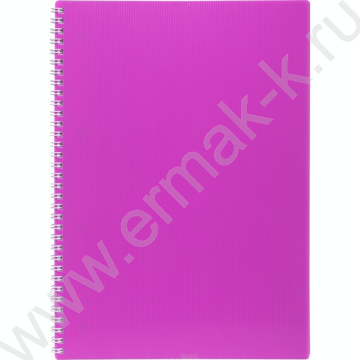 Тетрадь  80л А4 клетка/спираль/пластик.обл./многоуров.перфорация/ "LINE NEON Розовая" | Фото 1