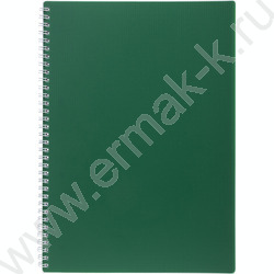 Тетрадь  80л А4 клетка/спираль/пластик.обл./многоуров.перфорация/ "VELVET  Зеленая" | Фото 1