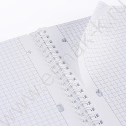 Тетрадь  80л А4 клетка/спираль/пластик.обл./многоуров.перфорация/ "VELVET  Зеленая" | Фото 3