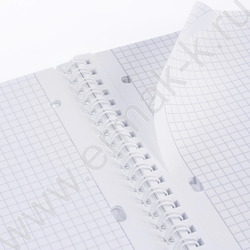 Тетрадь  80л А4 клетка/спираль/пластик.обл./многоуров.перфорация/ "VELVET  Бордо" | Фото 3