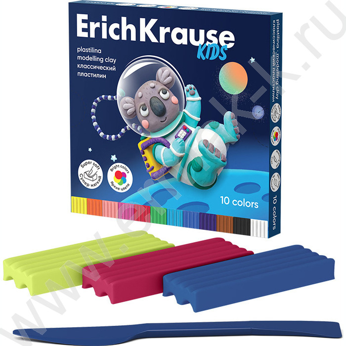 Пластилин  10цв 180г Классический Kids /+стек | Фото 1