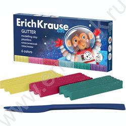 Пластилин   6цв 108г Классический Kids Glitter /+стек | Фото 1