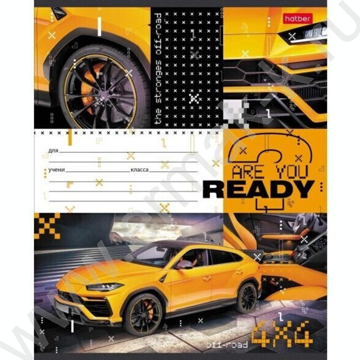 Тетрадь  12л клетка "Внедорожники" 5видов | Фото 1