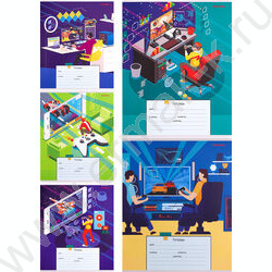 Тетрадь  12л линейка косая "Геймеры" 5видов | Фото 1