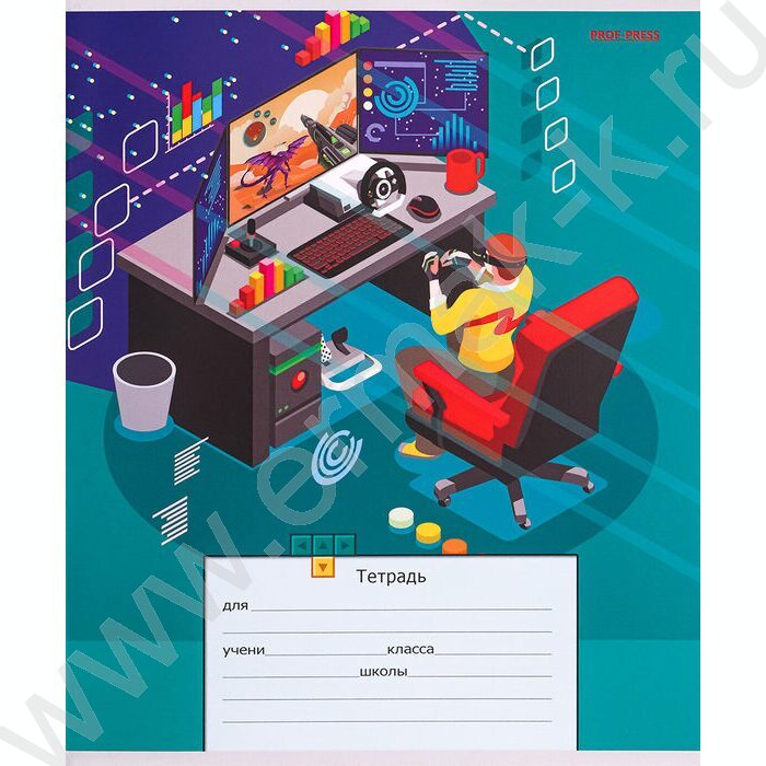 Тетрадь  12л линейка косая "Геймеры" 5видов | Фото 5