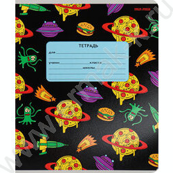 Тетрадь  12л линейка косая дополнительная "Переполох в космосе" 5видов | Фото 2