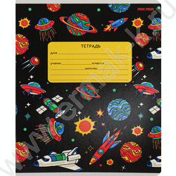 Тетрадь  12л линейка косая дополнительная "Переполох в космосе" 5видов | Фото 3
