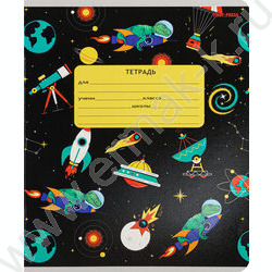 Тетрадь  12л линейка косая дополнительная "Переполох в космосе" 5видов | Фото 4