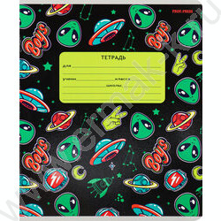 Тетрадь  12л линейка косая дополнительная "Переполох в космосе" 5видов | Фото 6