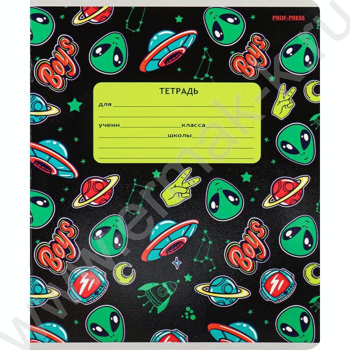 Тетрадь  12л линейка косая дополнительная "Переполох в космосе" 5видов | Фото 6