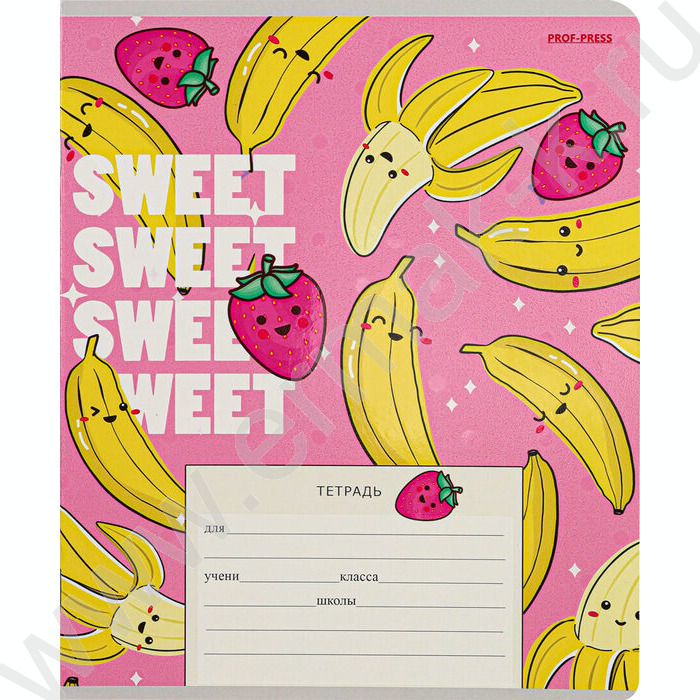 Тетрадь  12л линейка косая дополнительная "Фруктово-ягодное настроение" 5видов | Фото 3