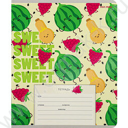 Тетрадь  12л линейка косая дополнительная "Фруктово-ягодное настроение" 5видов | Фото 4