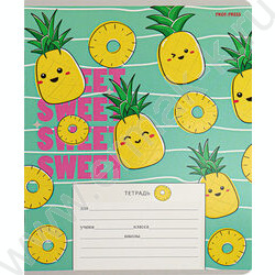 Тетрадь  12л линейка косая дополнительная "Фруктово-ягодное настроение" 5видов | Фото 5