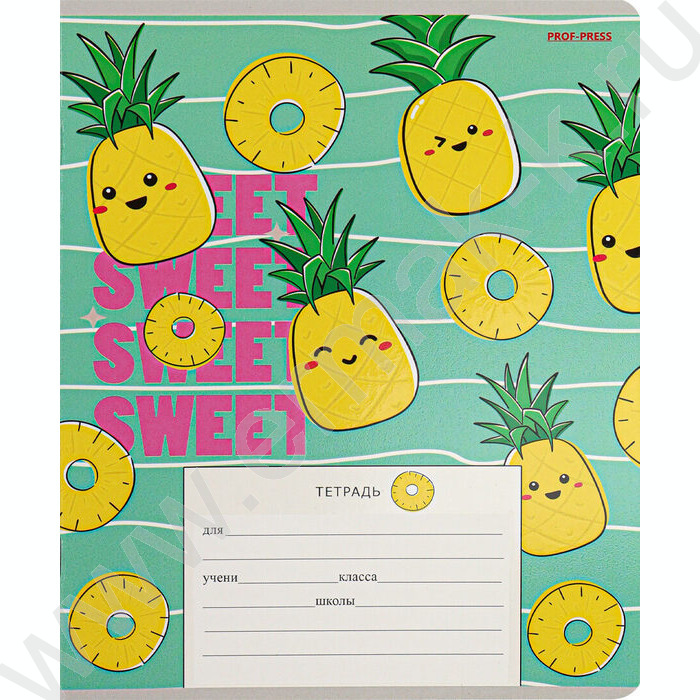 Тетрадь  12л линейка косая дополнительная "Фруктово-ягодное настроение" 5видов | Фото 5