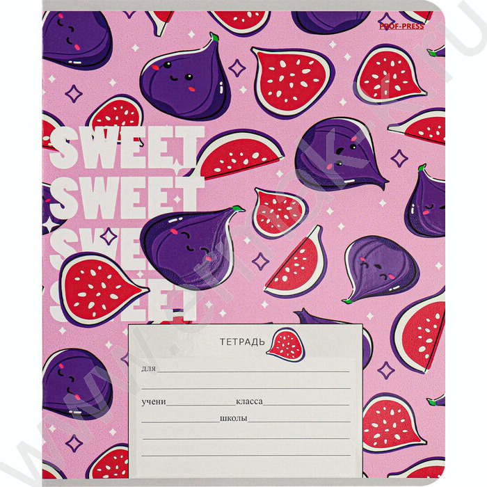 Тетрадь  12л линейка косая дополнительная "Фруктово-ягодное настроение" 5видов | Фото 6