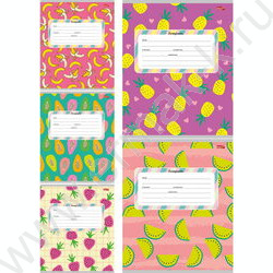 Тетрадь  18л клетка "Узоры из фруктов" 5видов | Фото 1