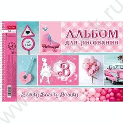Альбом д/рисования-спираль 24л "PINK" /перфорация/ 5видов | Фото 1