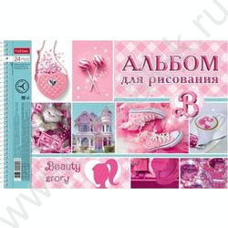 Альбом д/рисования-спираль 24л "PINK" /перфорация/ 5видов | Фото 2