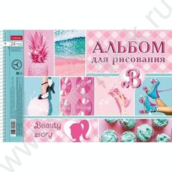 Альбом д/рисования-спираль 24л "PINK" /перфорация/ 5видов | Фото 4