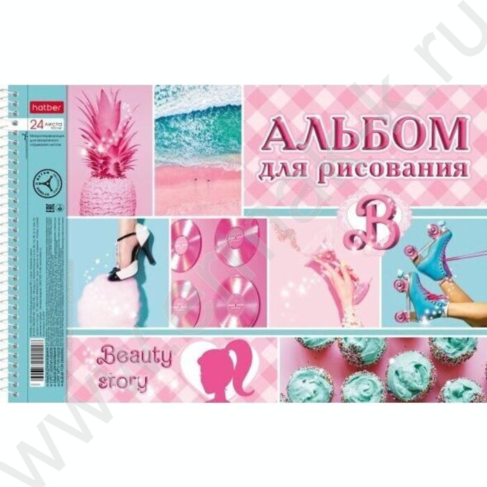 Альбом д/рисования-спираль 24л "PINK" /перфорация/ 5видов | Фото 4
