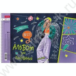 Альбом д/рисования-спираль 32л "Street Style" /перфорация/мат.ламин. 3D фольга/ 5видов | Фото 4