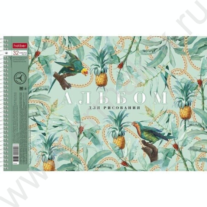 Альбом д/рисования-спираль 32л "Floral collection" /перфорация/ 5видов | Фото 2