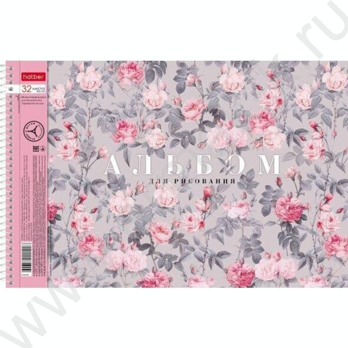 Альбом д/рисования-спираль 32л "Floral collection" /перфорация/ 5видов | Фото 4