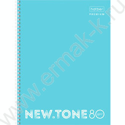 Тетрадь  80л А4 линейка/спираль/многоуров.перфорация "NEWtone PASTEL Незабудка" | Фото 1
